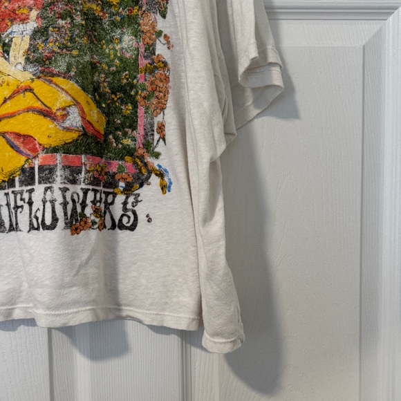 Mother Denim Mother Superior Big Deal Linen Cotton Deadflowers Tee Women Size L - Picture 4 of 12
